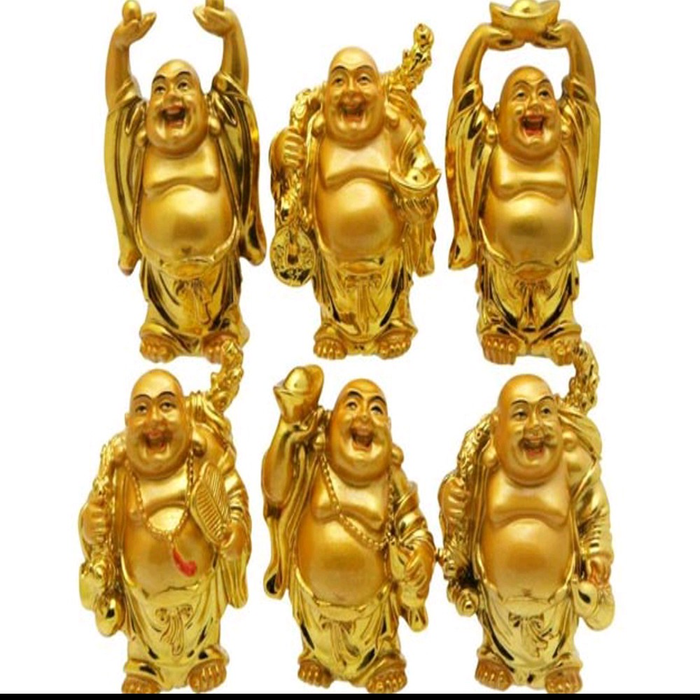 Laughing Buddha - Set of Six Idols